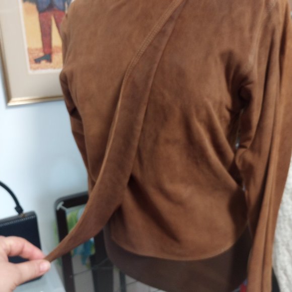 Vintage 90's Harve Benard Suede Shirt/jacket Size 6 - Picture 7 of 8